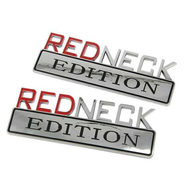 2pcs REDNECK EDITION EMBLEM Stickers Decal For  F-150 F250 F350 Chrome Black